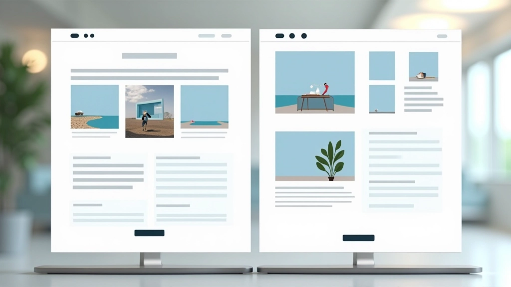 Side-by-side comparison of balanced versus unbalanced website layouts